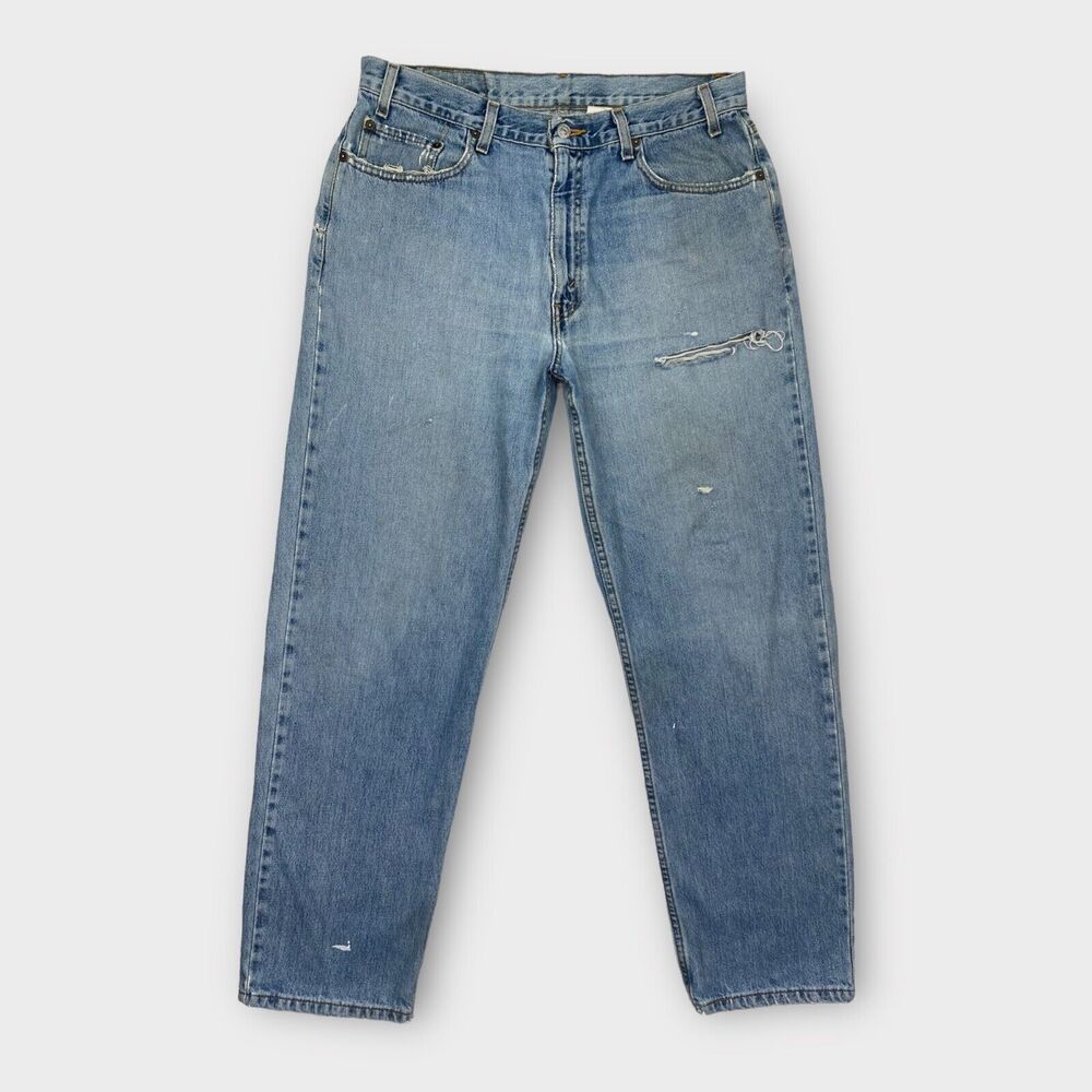 VINTAGE Levis Jeans Mens 36x32 Relaxed Straight Leg Distressed 90s Y2K Grunge